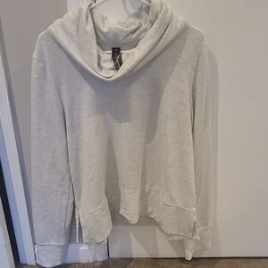 Yogalicious Women's Light Gray Cowl Neck Sweater